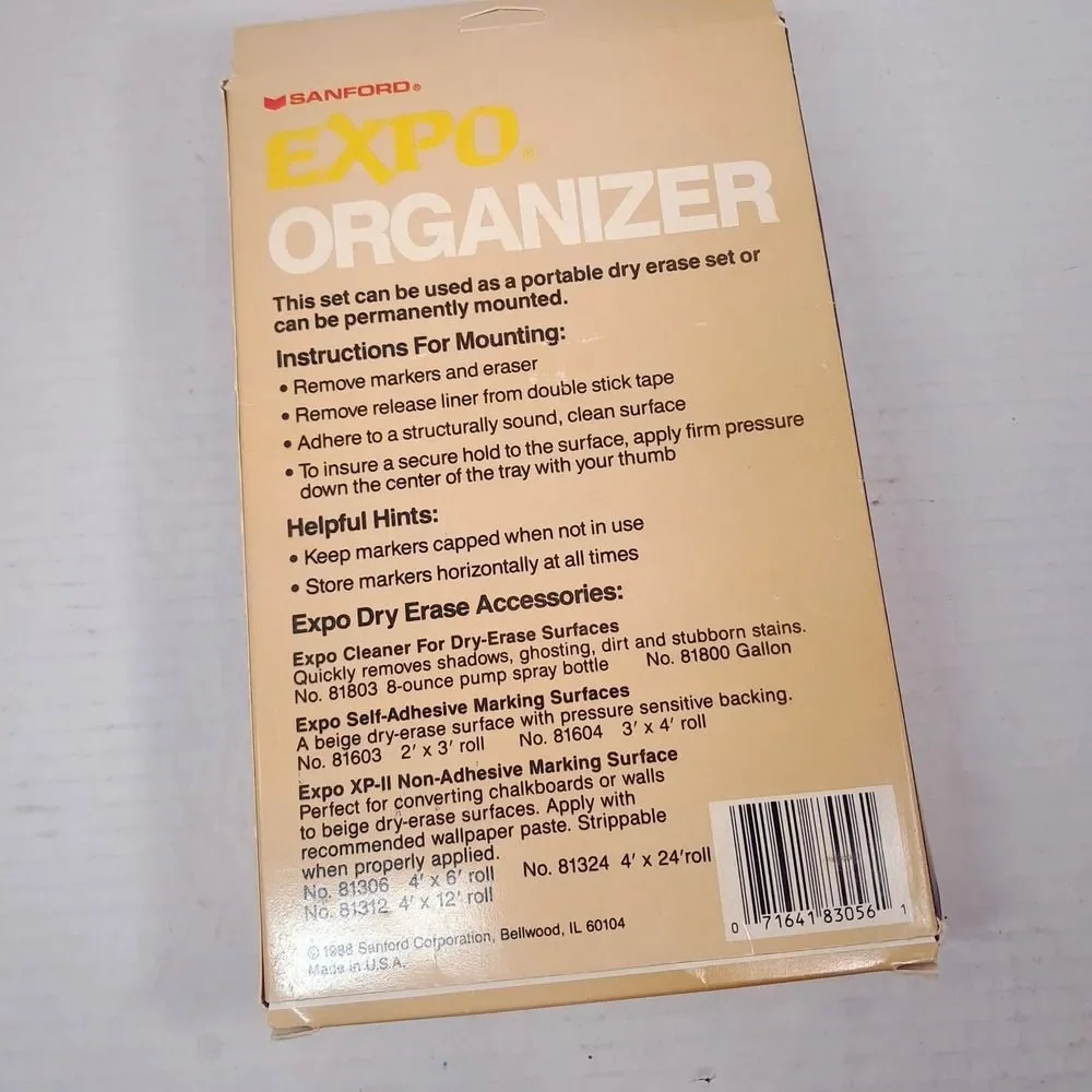Vintage EXPO Dry-Erase Markers 6 Pack‎ Organizer Sanford 83056 Broad tip POTENT